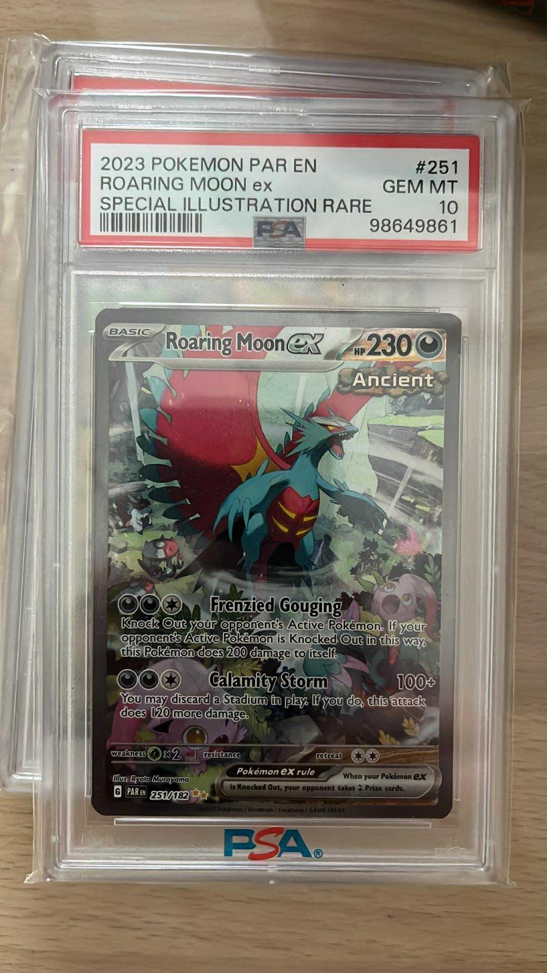 Roaring Moon ex – 251/182 – Special Illustration Rare – PSA 10 – Pokémon TCG