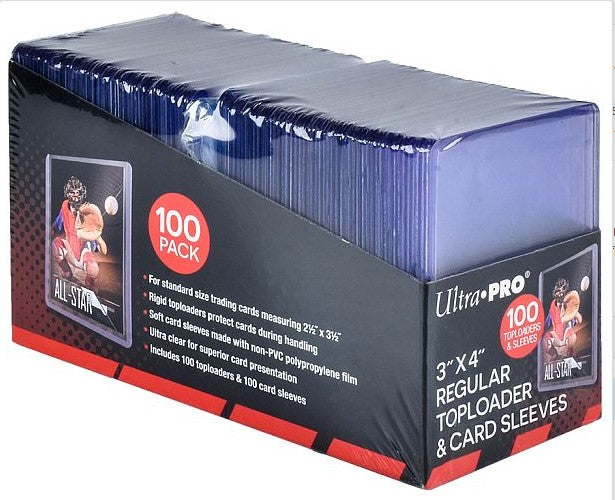 Ultra Pro Toploader & Soft Sleeves: Clear Regular (35PT) - Box (100 stk.) - Plastik Deck Protector til kort i lommer