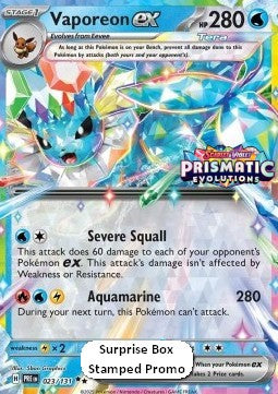 Vaporeon ex – SVP 232 – Sealed Promo
