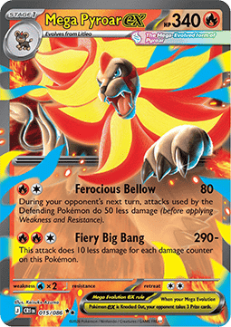 Mega Pyroar ex 015 Chaos Rising - Double Rare