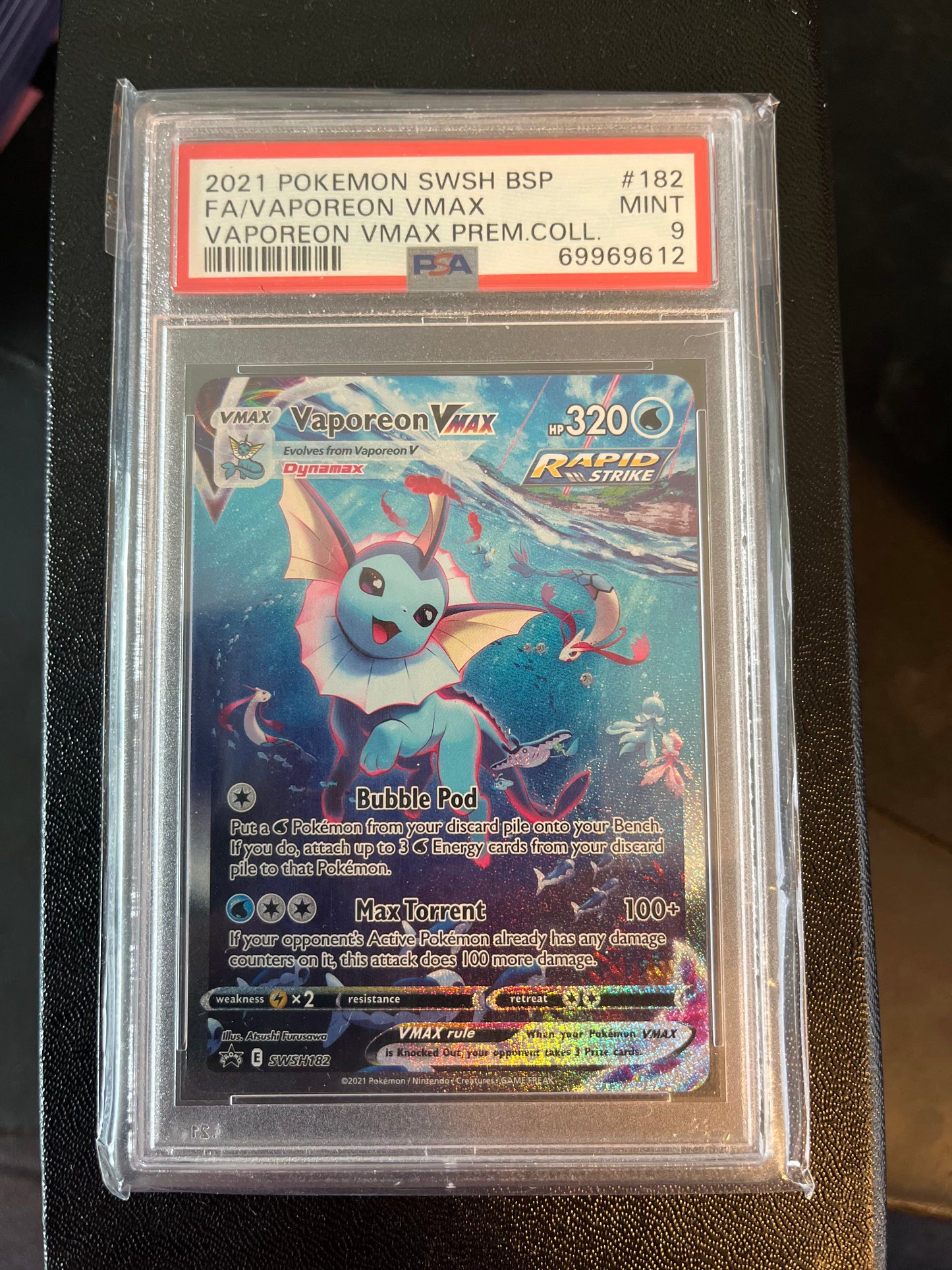 Vaporeon VMAX SWSH182 SWSH Black Star Promos PSA 9