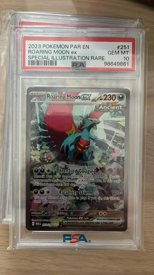 Roaring Moon ex – 251/182 – Special Illustration Rare – PSA 10 – Pokémon TCG