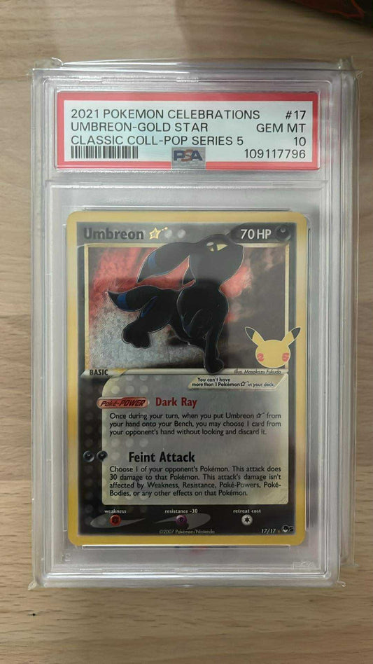 Umbreon Gold Star – 17/17 – Celebrations Classic Collection – PSA 10 – Pokémon TCG