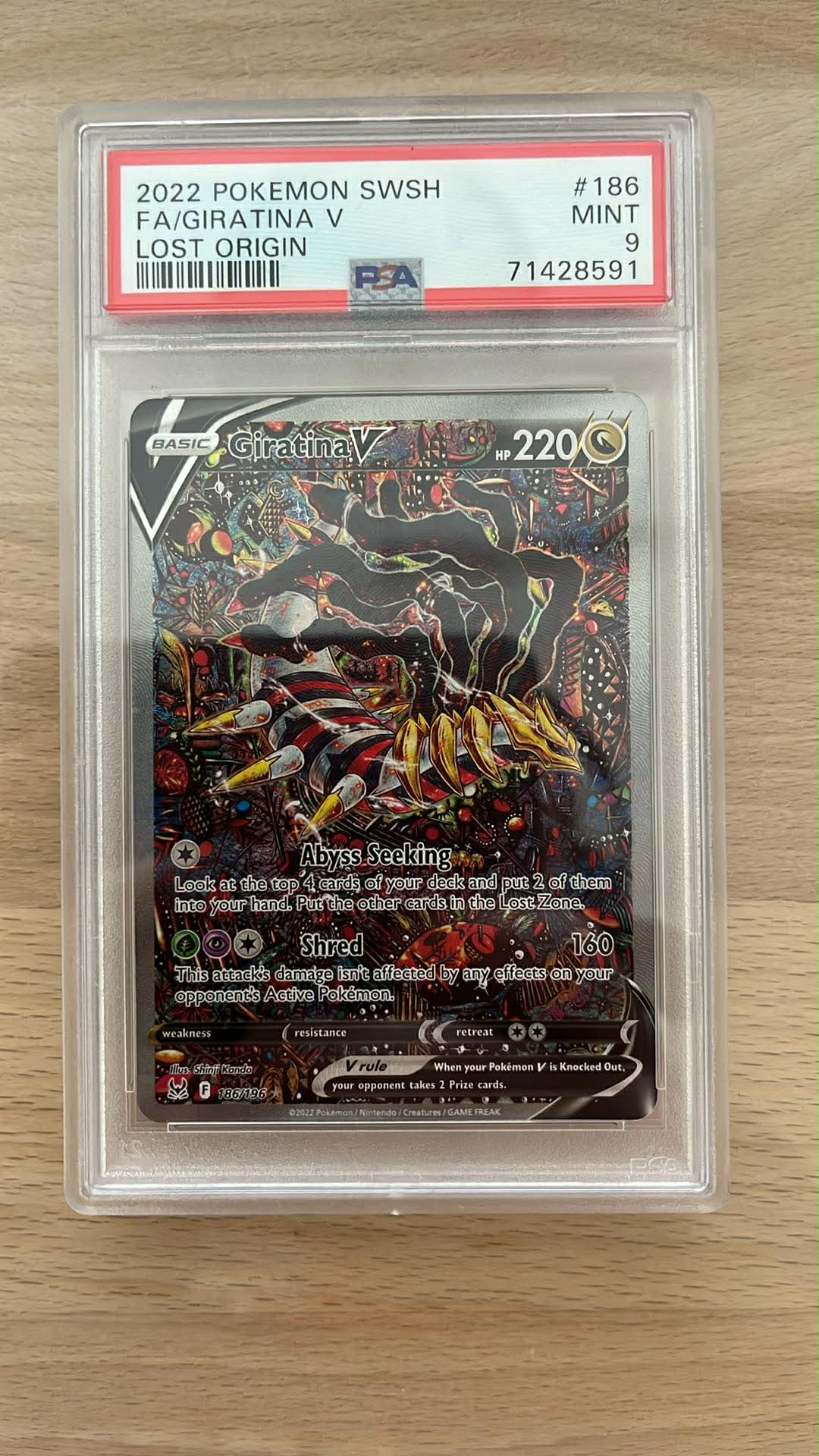 Giratina V – Lost Origin 186/196 – PSA 9