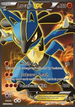 Lucario EX Furious Fists 107 - Excellent (Se billeder af det konkrete kort)
