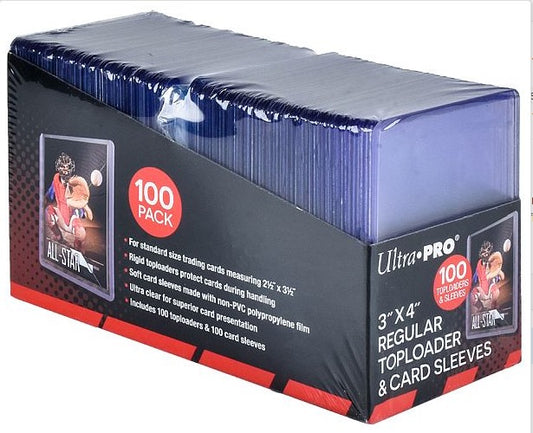 Ultra Pro Toploader & Soft Sleeves: Clear Regular (35PT) - Box (100 stk.) - Plastik Deck Protector til kort i lommer