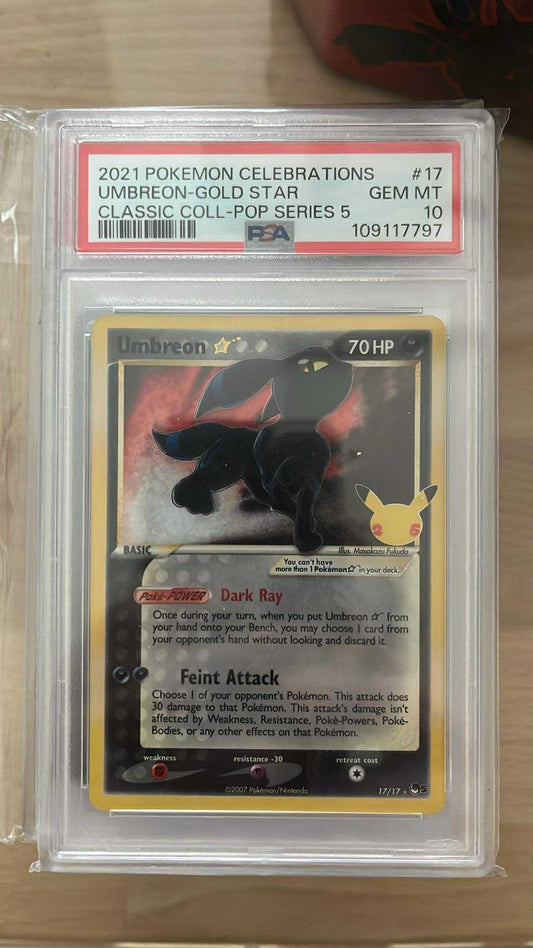 Umbreon Gold Star – 17/17 – Celebrations Classic Collection – PSA 10 – Pokémon TCG