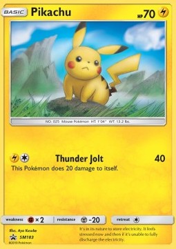 Pikachu SM Black Star Promos 183 - Excellent (Se billeder af det konkrete kort)