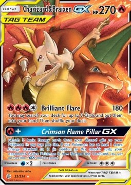 Charizard & Braixen GX 22/236 – Cosmic Eclipse – Tag Team GX - Tjek Billeder