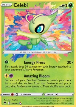 Celebi 9/185 – Vivid Voltage – Amazing Rare – Engelsk – Pokemon kort