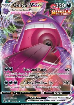 Gengar VMAX 157 Fusion Strike - Near Mint (Se billeder af det konkrete kort)