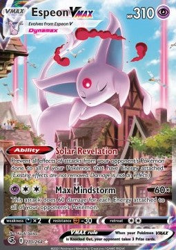 Espeon VMAX FST 270 Fusion Strike - Near Mint (Se billeder af det konkrete kort)