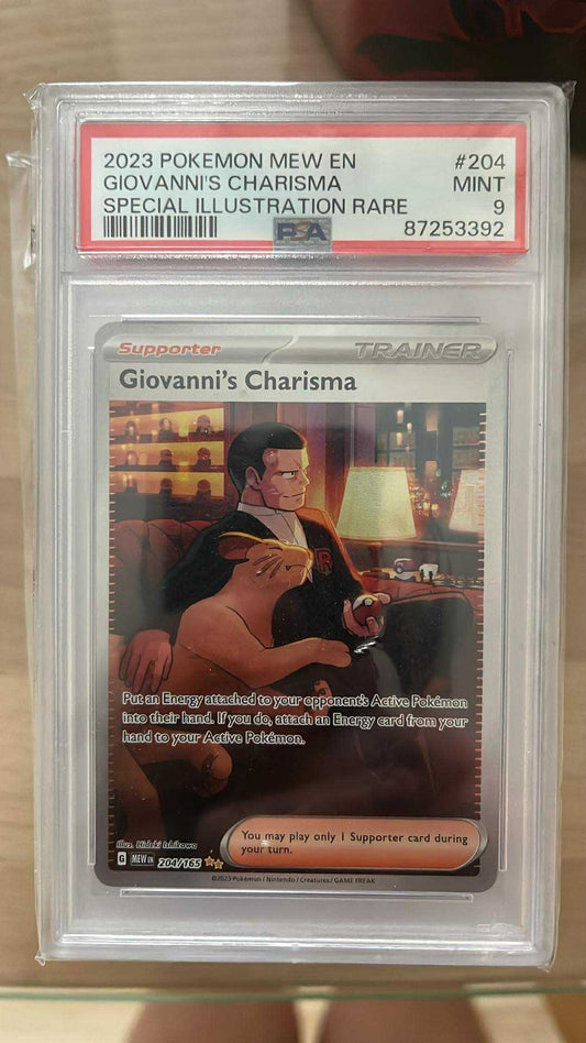 Giovanni’s Charisma – 204/165 – Special Illustration Rare – PSA 9 – Pokémon TCG