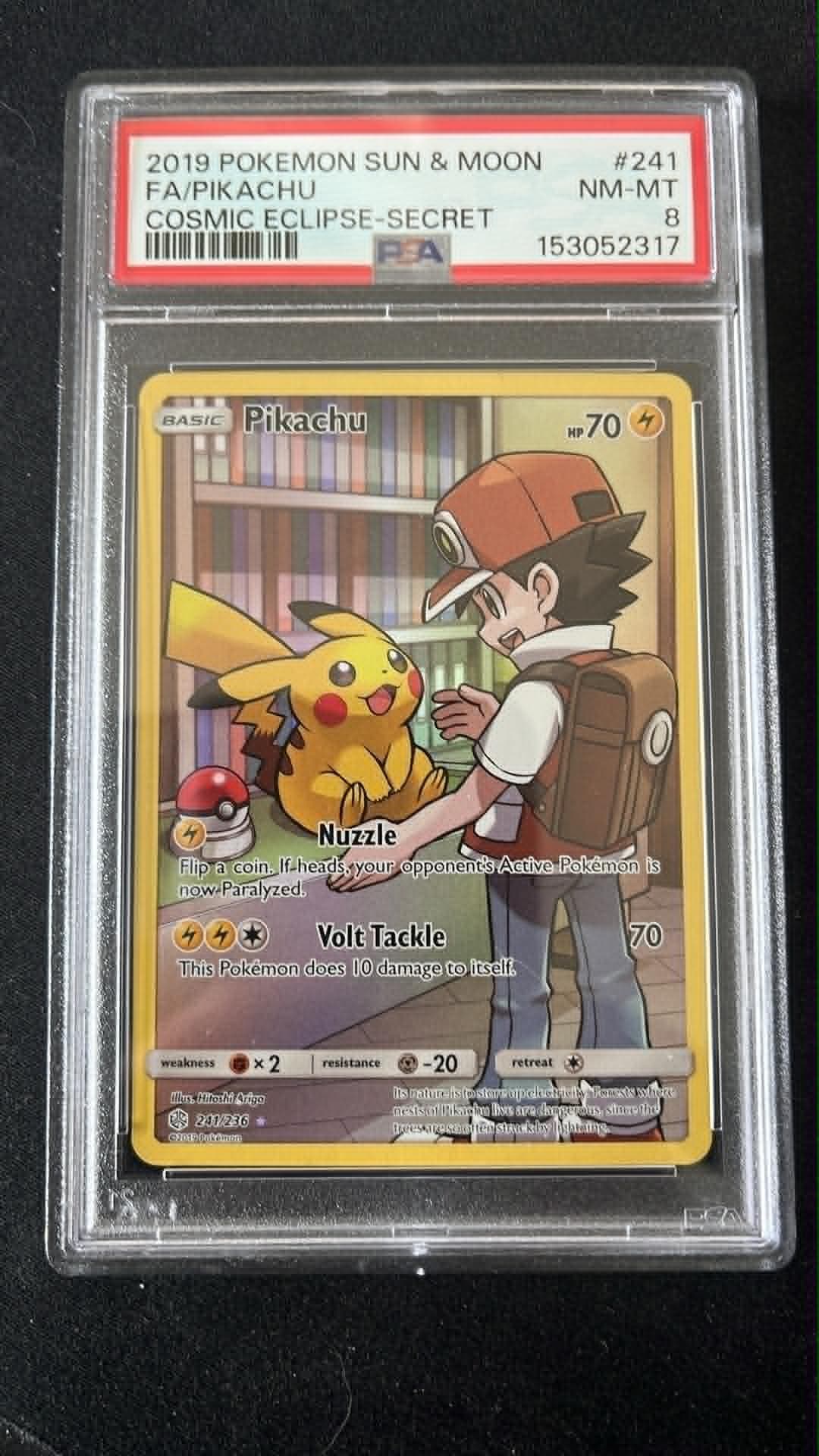 Pikachu 241/236 - Cosmic Eclipse - PSA 8