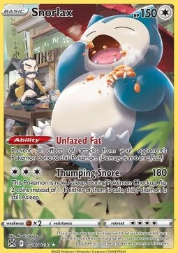 Snorlax TG10 Lost Origin - Near Mint (Se billeder af det konkrete kort)