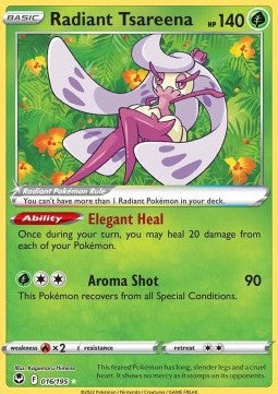 Radiant Tsareena – Silver Tempest 016/195 – Pokémon Kort