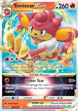 Simisear VSTAR 023 Crown Zenith - Rare Holo VSTAR