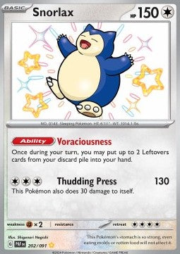 Snorlax (PAF 202) Paldean Fates - Near Mint (Se billeder af det konkrete kort)