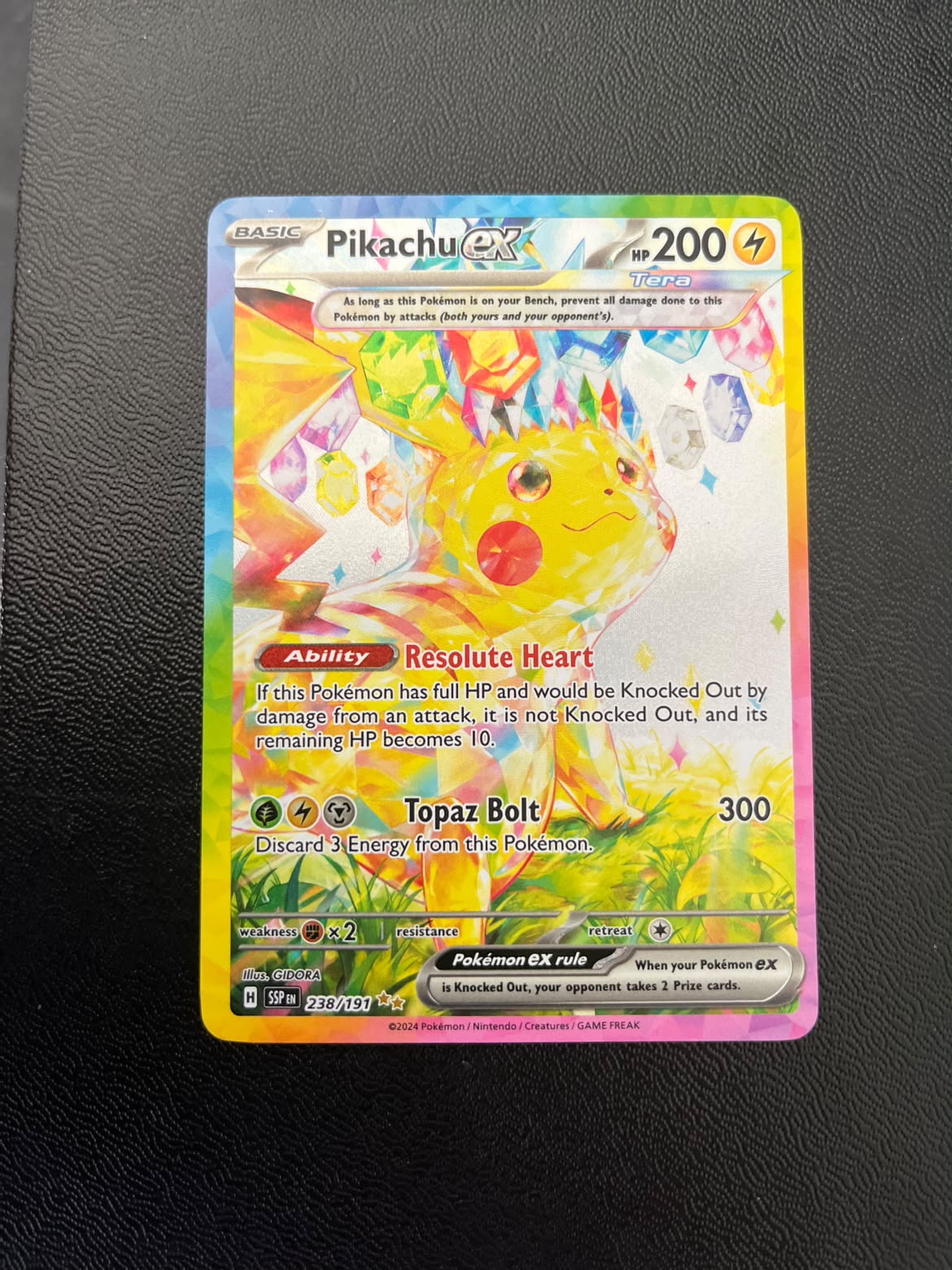 Pikachu ex Surging Sparks 238 (Se billeder af det konkrete kort)