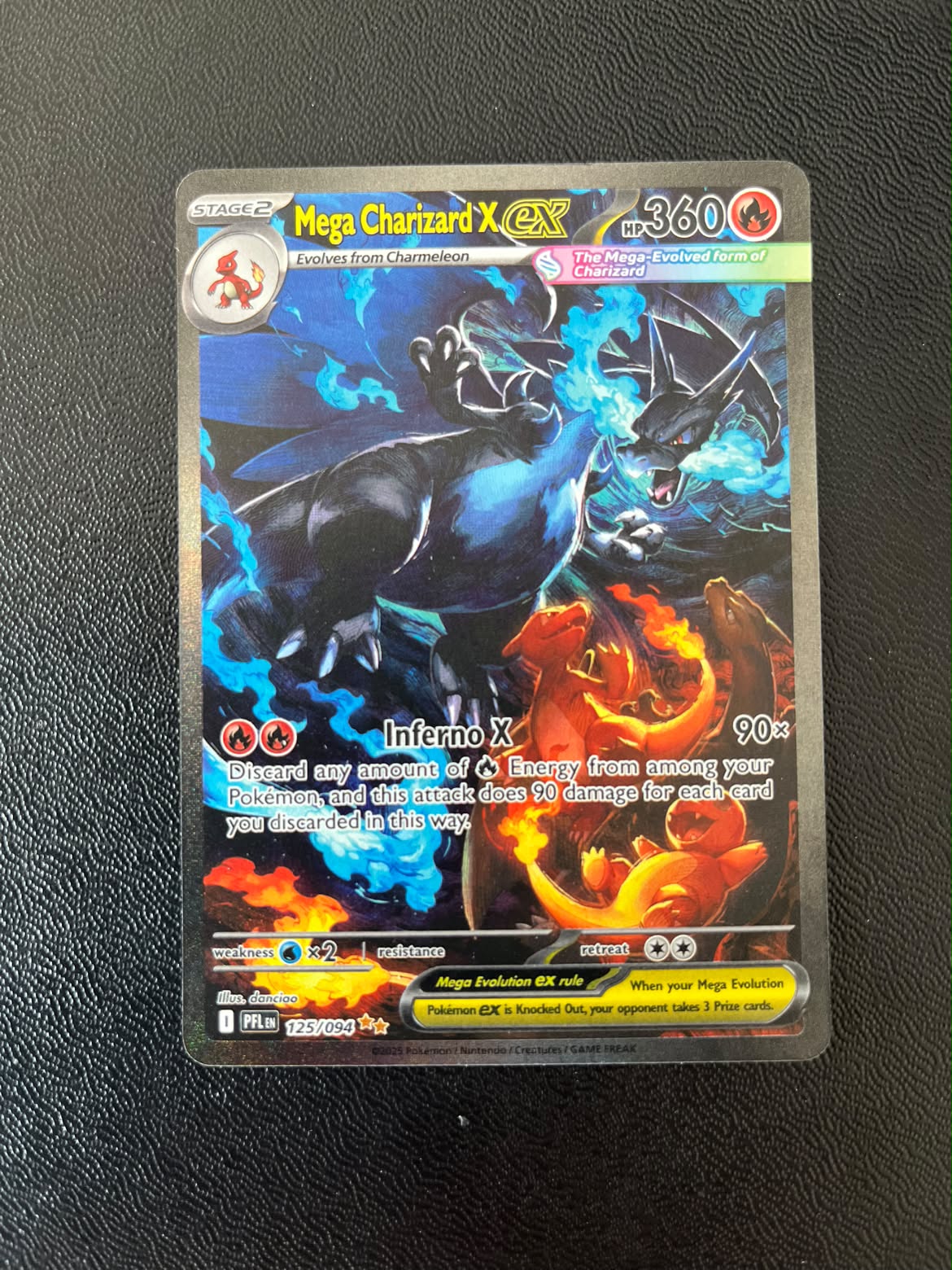 Mega Charizard X ex (PFL 125) Near Mint (Se billeder af det konkrete kort)