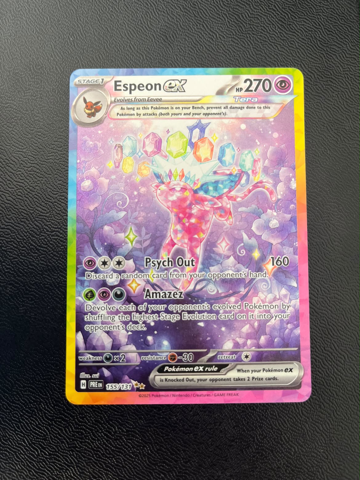 Espeon ex 155 Prismatic Evolutions - Near Mint (Se billeder af det konkrete kort)