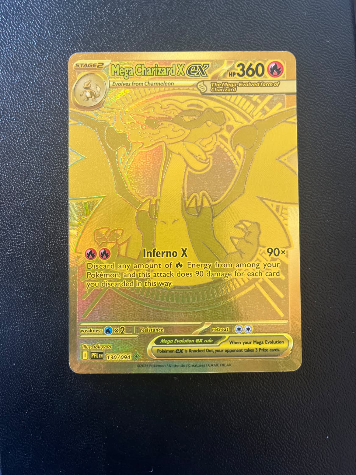Mega Charizard X ex Phantasmal Flames 130 (Se billeder af det konkrete kort)