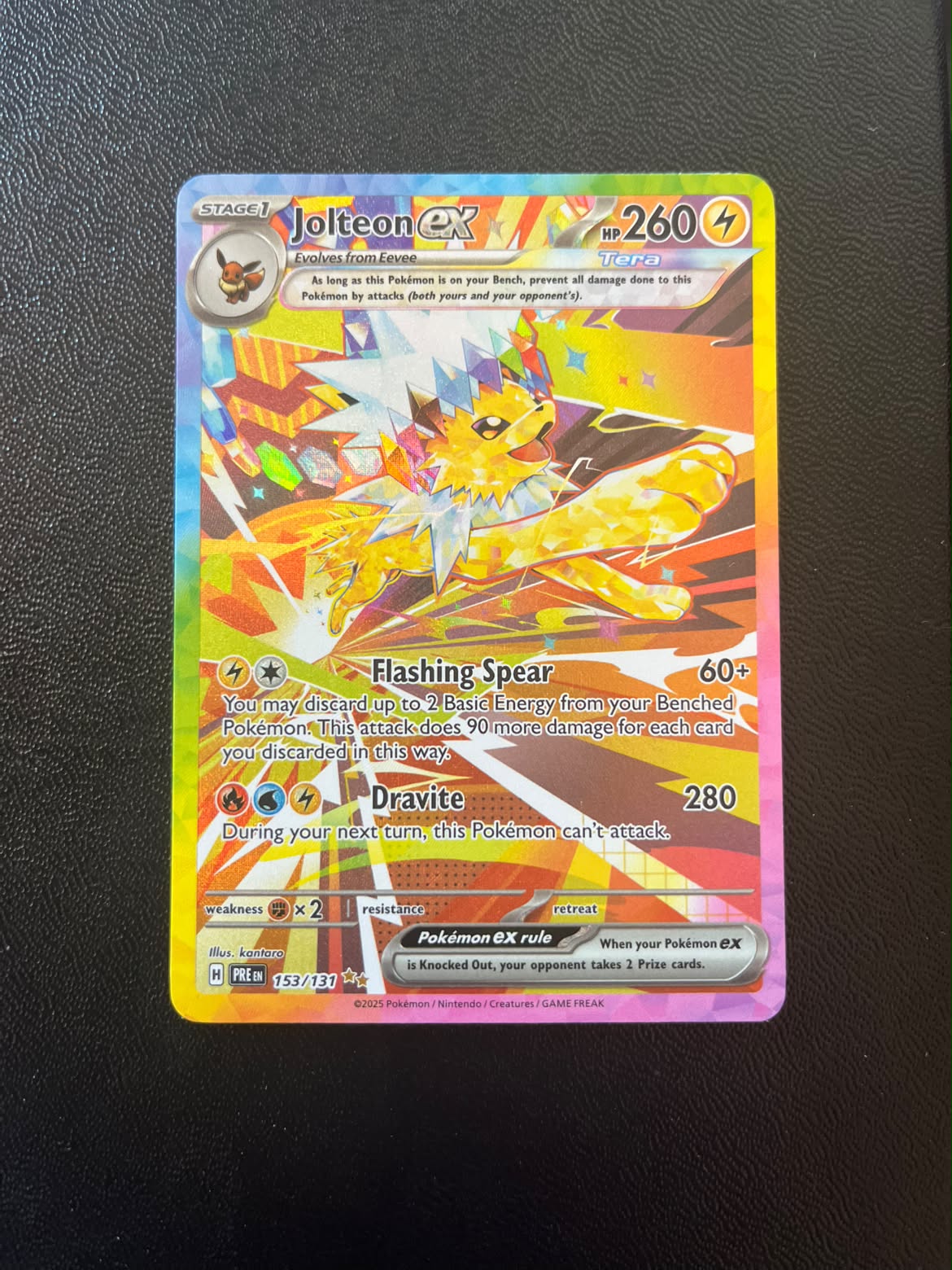 Jolteon ex Prismatic Evolutions 153 (Se billeder af det konkrete kort)