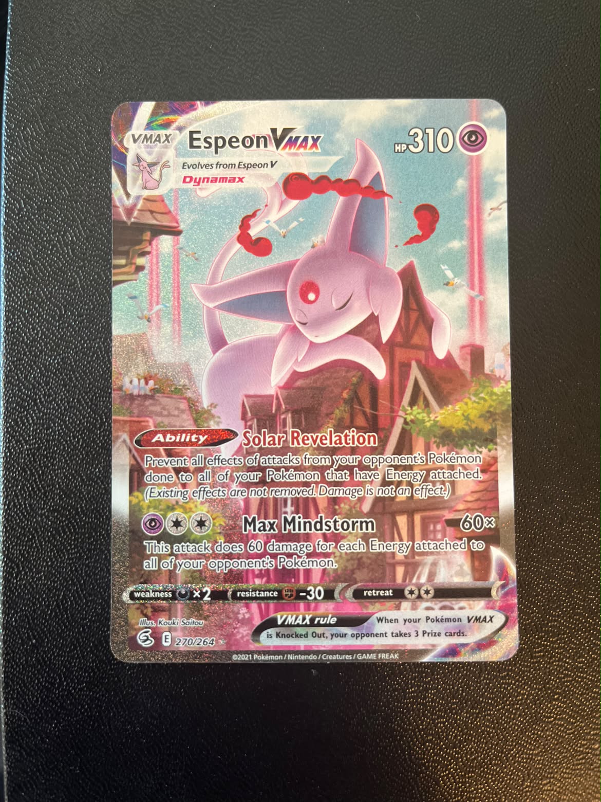 Espeon VMAX Fusion Strike 270 (Se billeder af det konkrete kort)
