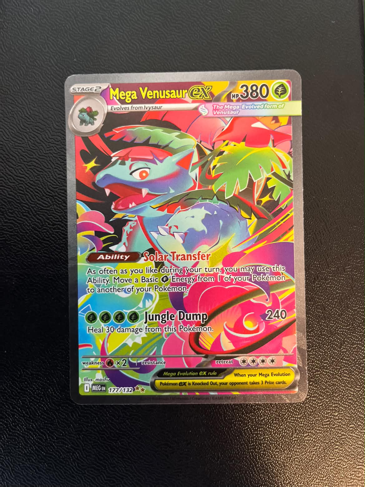 Mega Venusaur ex 177 Mega Evolution - Near Mint (Se billeder af det konkrete kort)