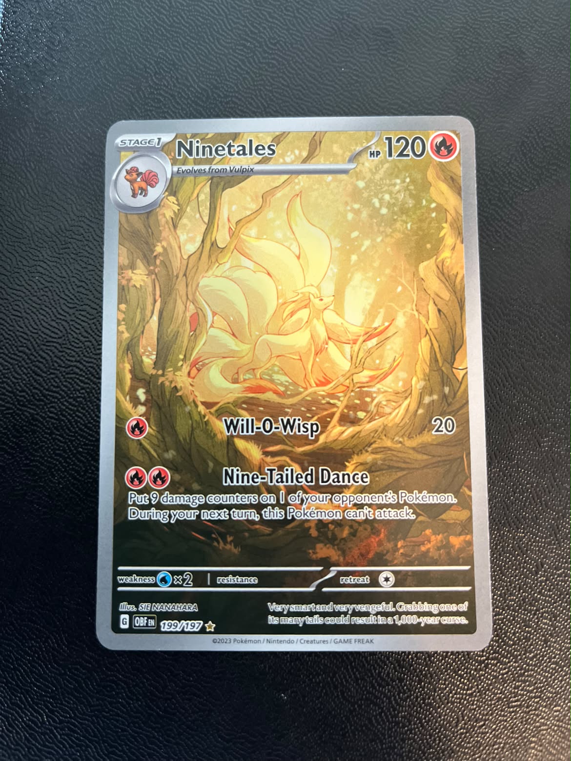 Ninetales 199 Obsidian Flames - Near Mint (Se billeder af det konkrete kort)