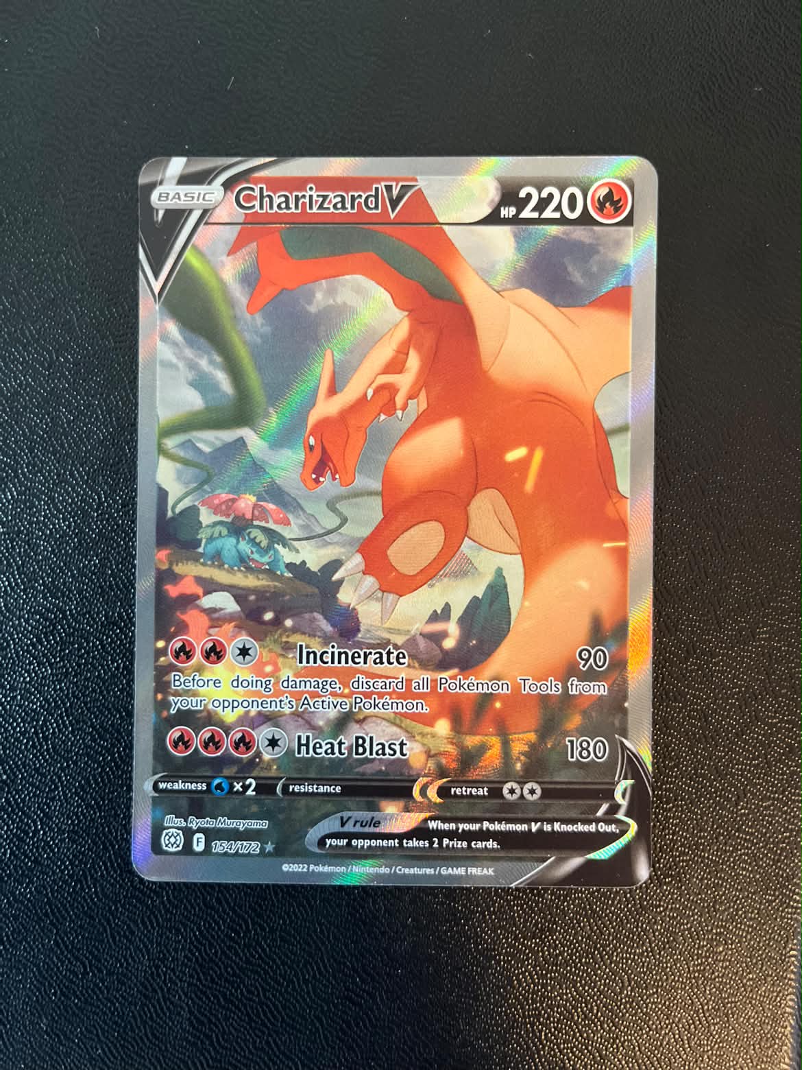 Charizard V 154 Brilliant Stars - Near Mint (Se billeder af det konkrete kort)