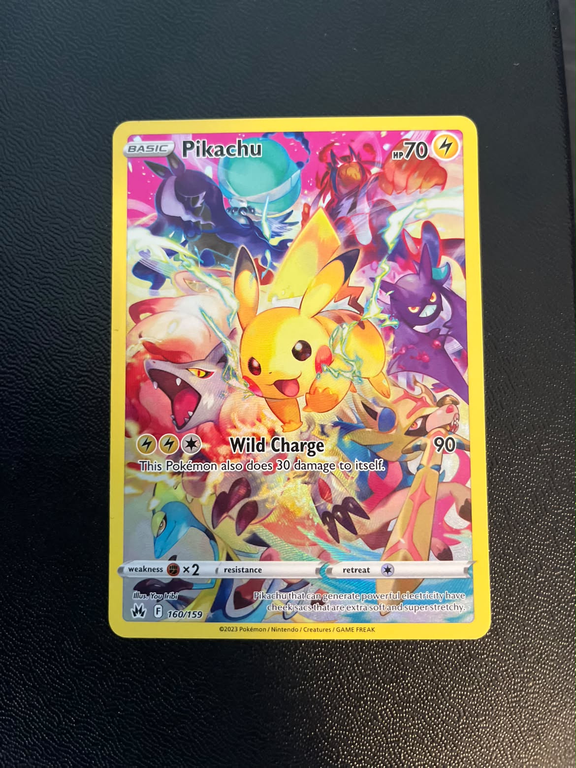 Pikachu 160 Crown Zenith - Near Mint (Se billeder af det konkrete kort)