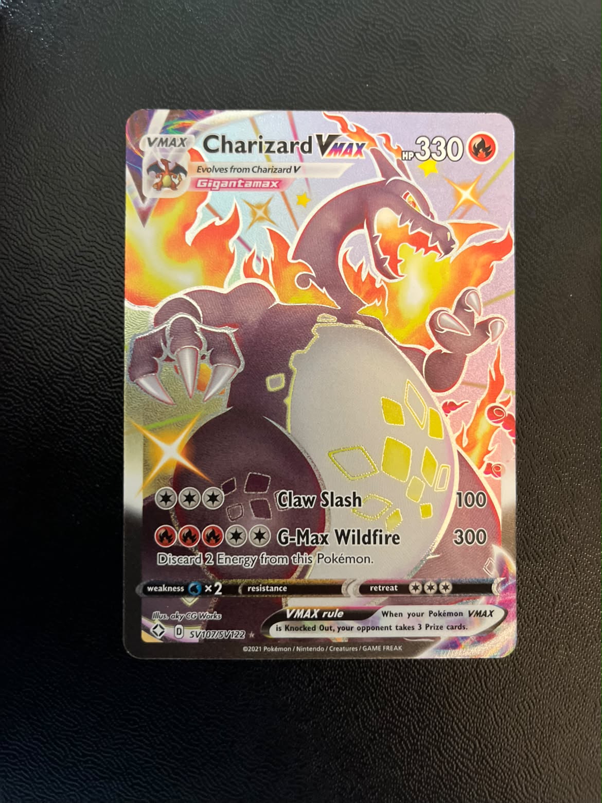Charizard VMAX SV107 Shining Fates - Near Mint (Se billeder af det konkrete kort)