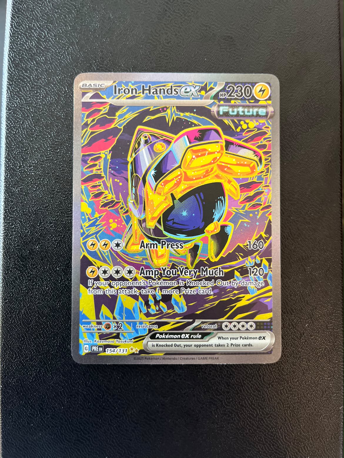 Iron Hands ex 154 Prismatic Evolutions - Near Mint (Se billeder af det konkrete kort)