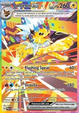 Jolteon ex PRE 153 Prismatic Evolutions - Near Mint (Se billeder af det konkrete kort)