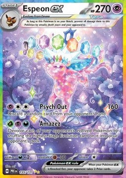 Espeon ex 155 Prismatic Evolutions - Near Mint (Se billeder af det konkrete kort)