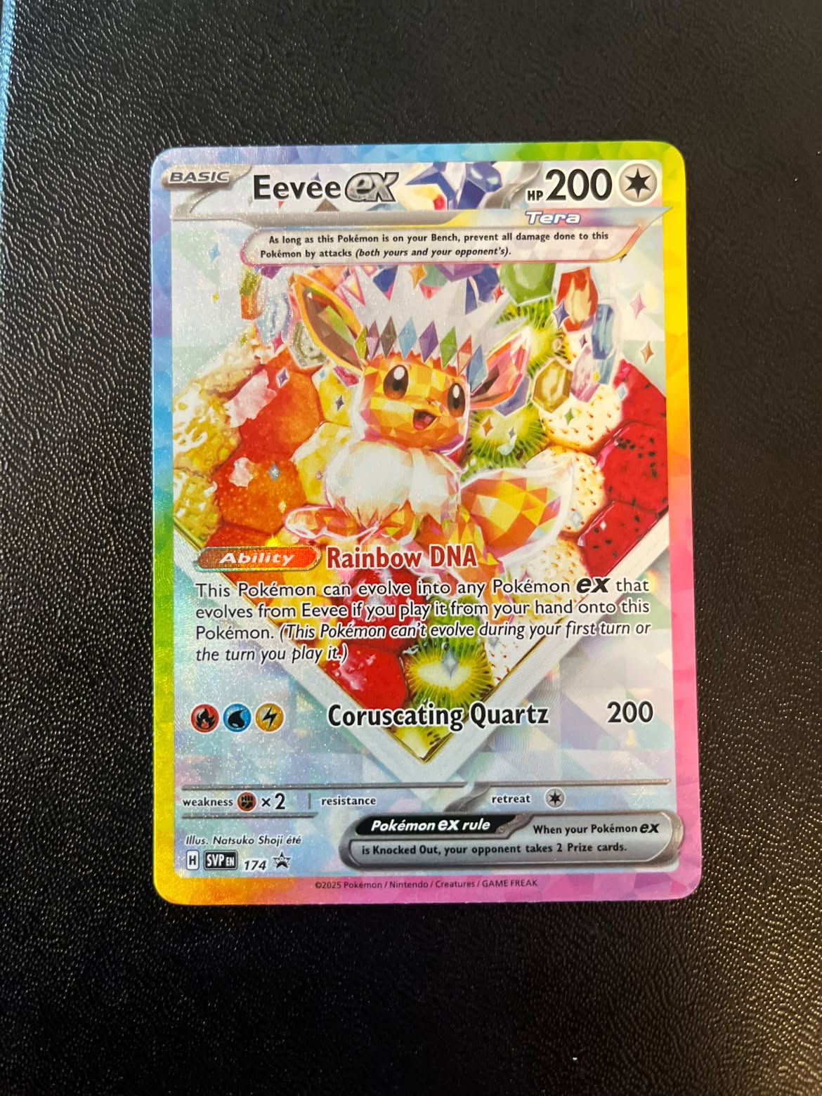 Eevee ex 174 SV Black Star Promos - Excellent (Se billeder af det konkrete kort)