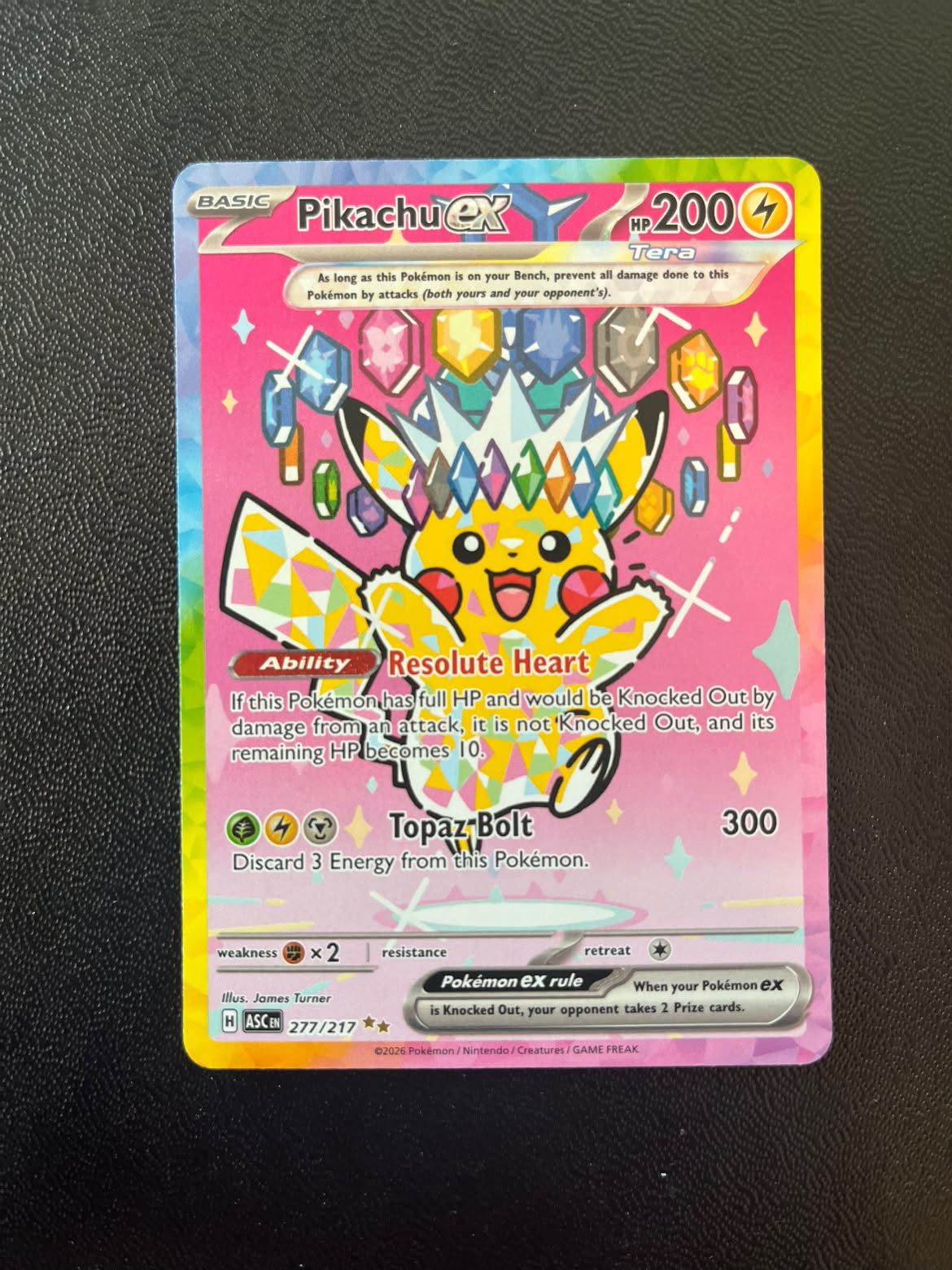Pikachu ex 277 Ascended Heroes - Near Mint (Se billeder af det konkrete kort)
