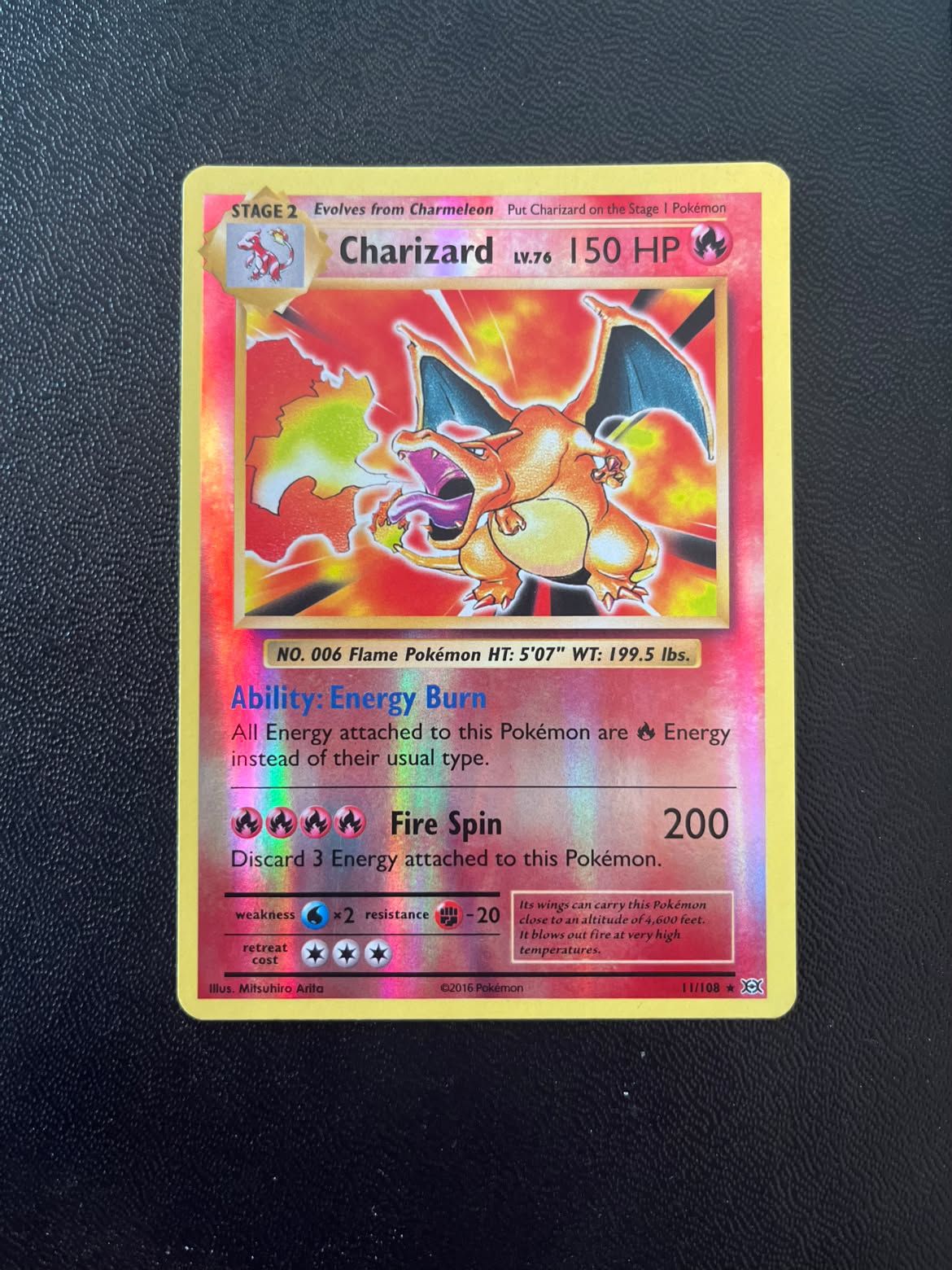 Charizard 11 Evolutions Reverse Holo - Excellent (Se billeder af det konkrete kort)