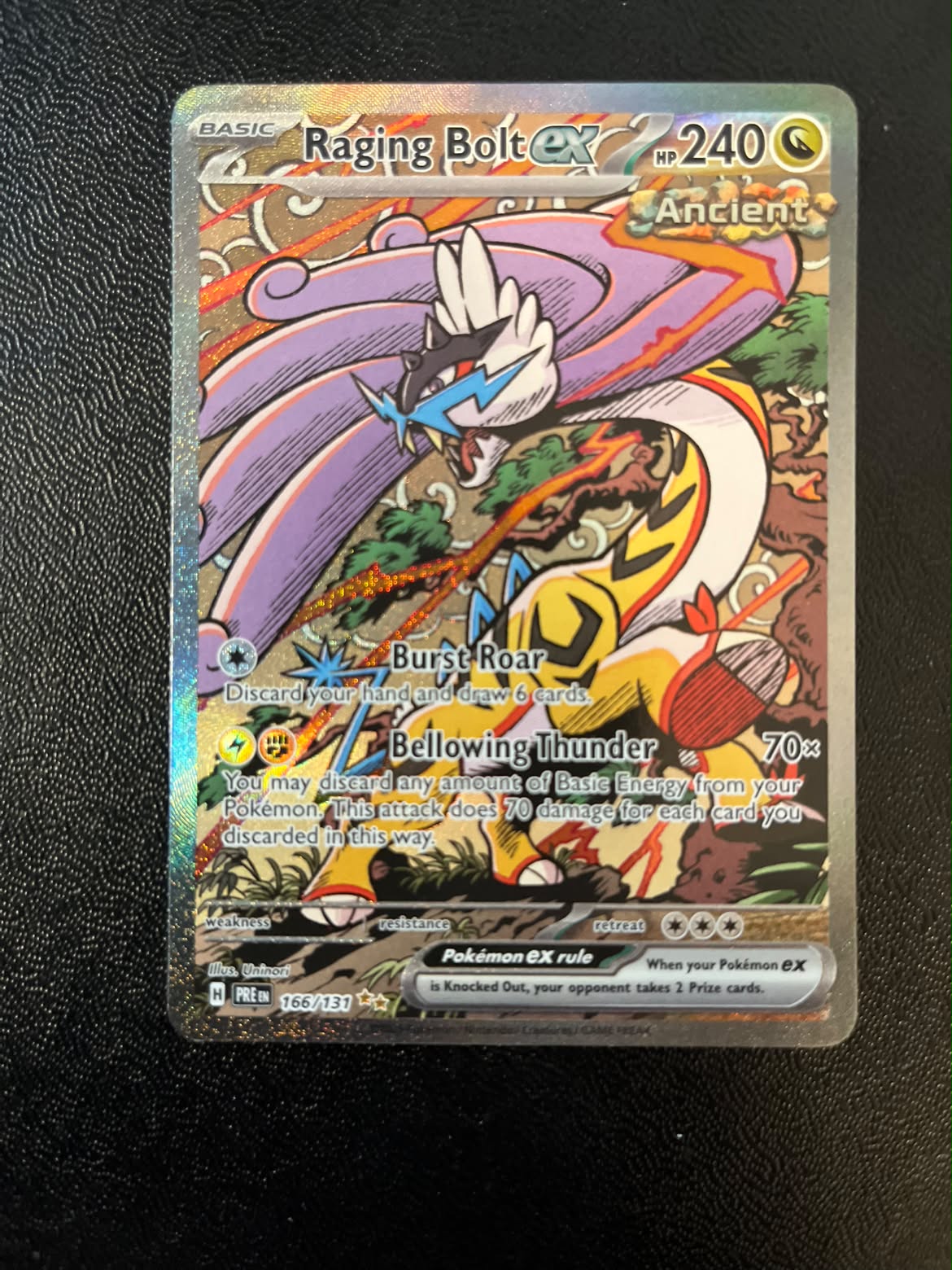 Raging Bolt ex 166 Prismatic Evolutions - Excellent (Se billeder af det konkrete kort)
