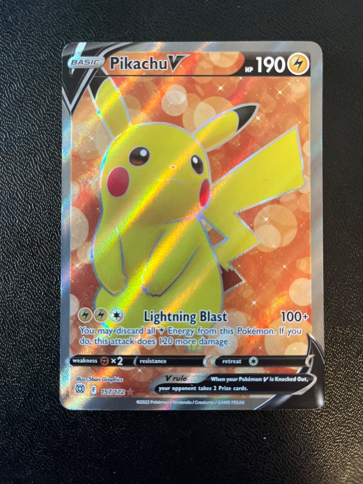 Pikachu V 157 Brilliant Stars - Near Mint (Se billeder af det konkrete kort)