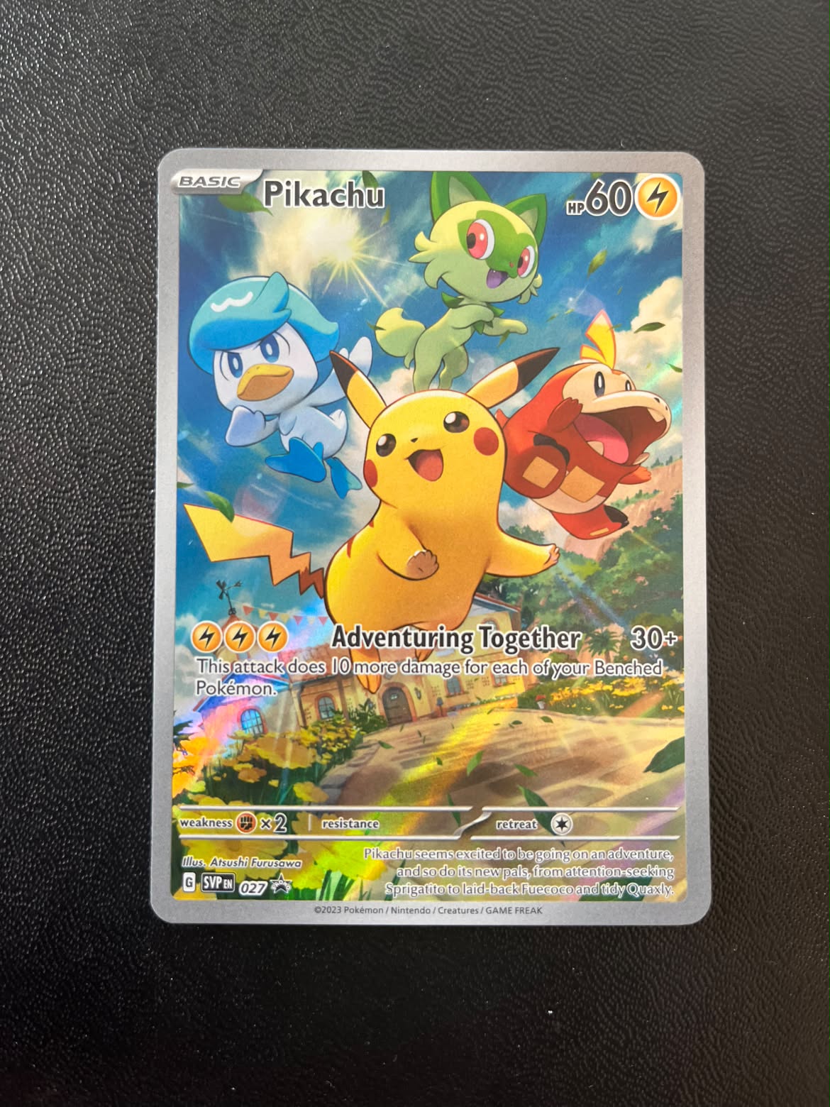 Pikachu 027 SV Black Star Promos - Near Mint (Se billeder af det konkrete kort)
