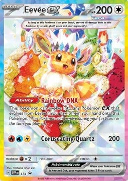 Eevee ex 174 SV Black Star Promos - Excellent (Se billeder af det konkrete kort)