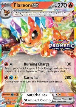 Flareon ex xPRE 014 Prismatic Evolutions - Prismatic Evolutions stamp