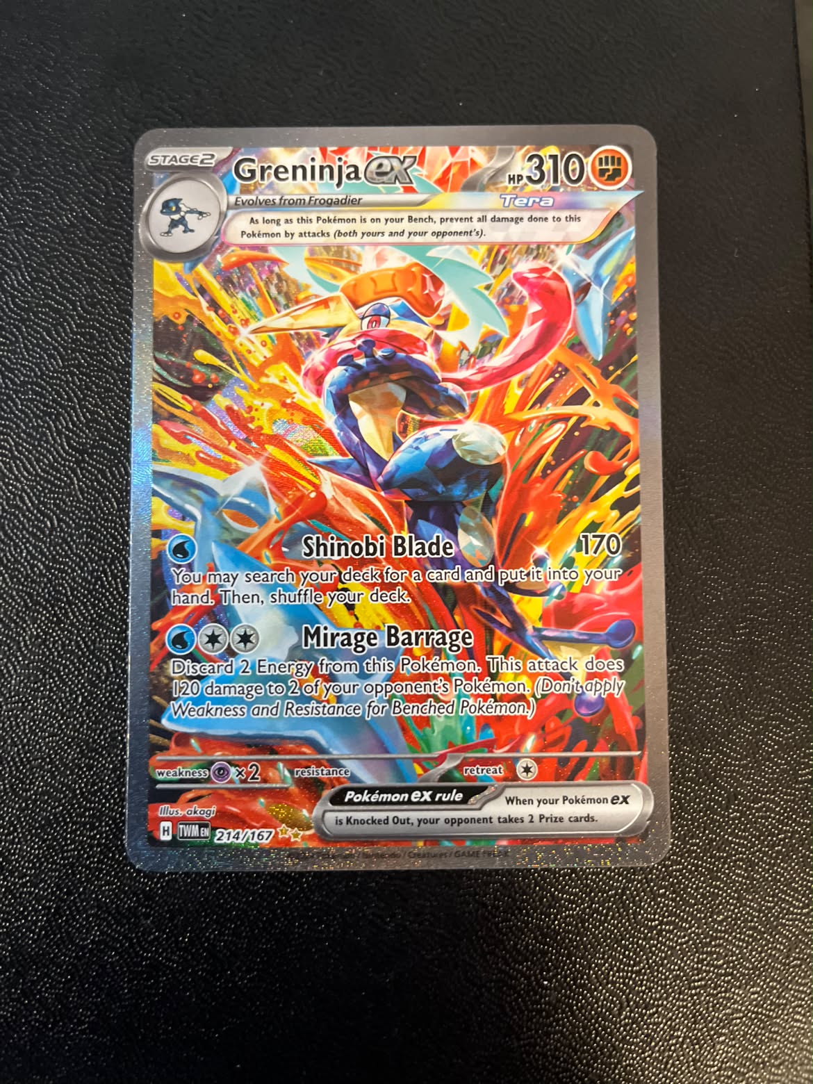 Greninja ex 214 Twilight Masquerade - Near Mint (Se billeder af det konkrete kort)