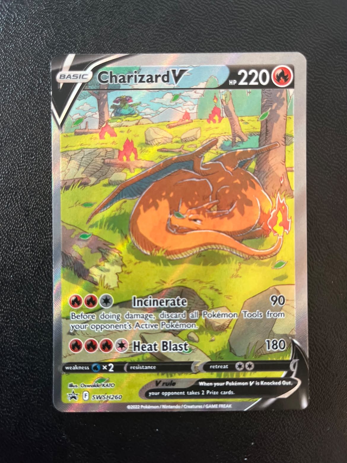 Charizard V 260 SWSH Black Star Promos - Near Mint (Se billeder af det konkrete kort)