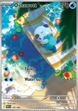 Oshawott 105 White Flare - Near Mint (Se billeder af det konkrete kort)