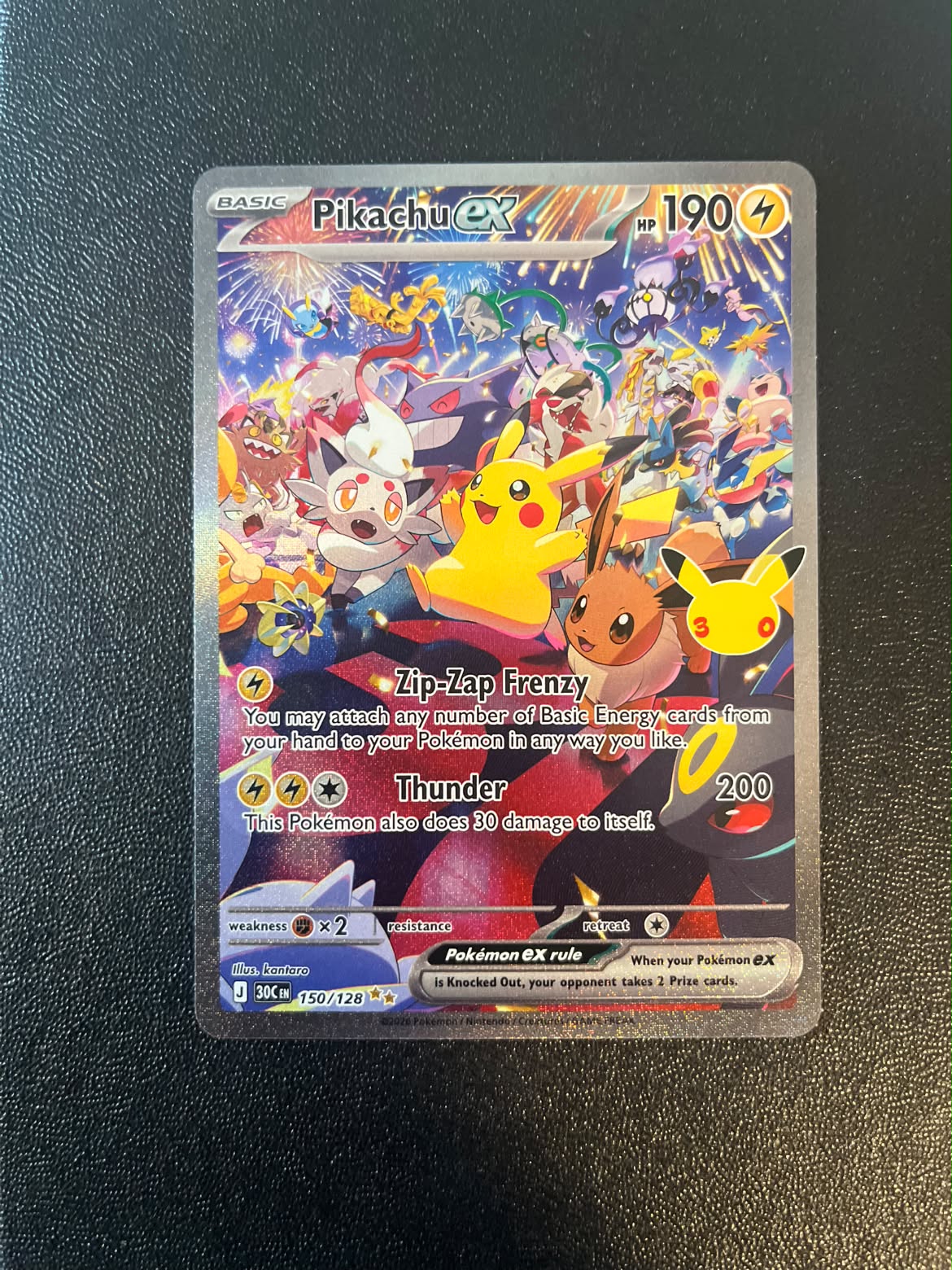 Pikachu ex 30th Celebration 150 (Se billeder af det konkrete kort)