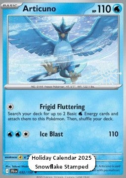 Articuno Journey Together xJTG 032 Snowflake Stamp - Sealed