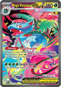 Mega Venusaur ex 177 Mega Evolution - Near Mint (Se billeder af det konkrete kort)